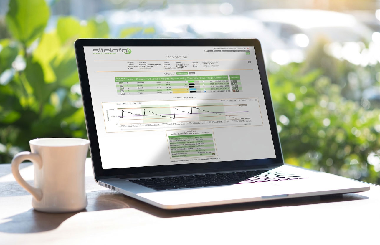 SiteInfo samlar tankdata från flera platser i en överblick.